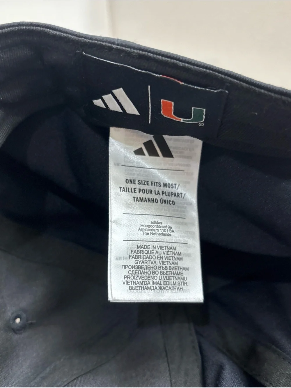 Miami Hurricanes Adidas Black Rope Leather Strapback Adjustable Hat Cap Unisex